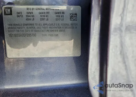 2013 Chevrolet Malibu 2Lt z USA, uszkodzony, nr VIN 1G11E5SA2DF285790